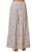 Lightweight BiBi Rose Printed Gauze smocked maxi pants with floral print and delicate trim
