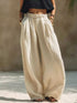 Plus size wide leg pants with full size elastic waistband and drawstring pockets