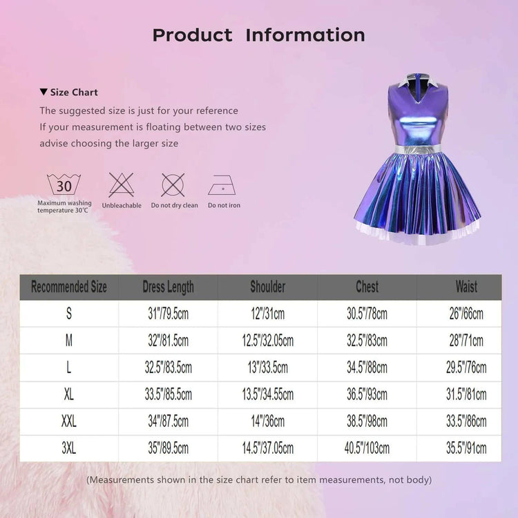 Women shiny V neck satin dress metallic shiny sleeveless pleated mini dress with tulle layers