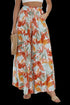 Tied wide leg pants with pockets made of opaque polyester and spandex blend